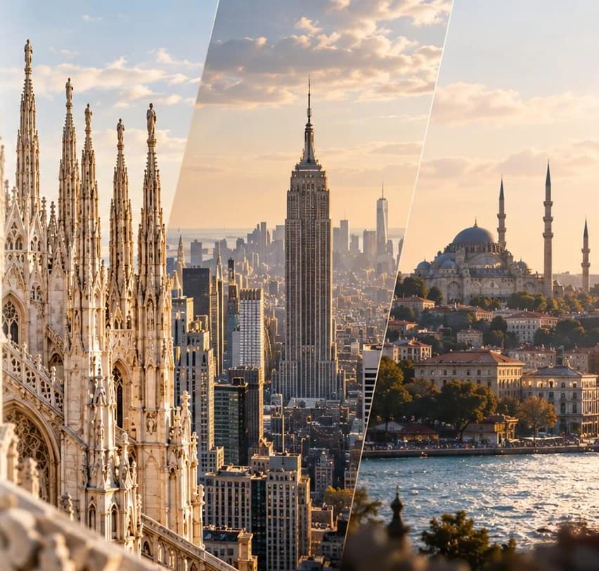 Milan, New York, Istanbul